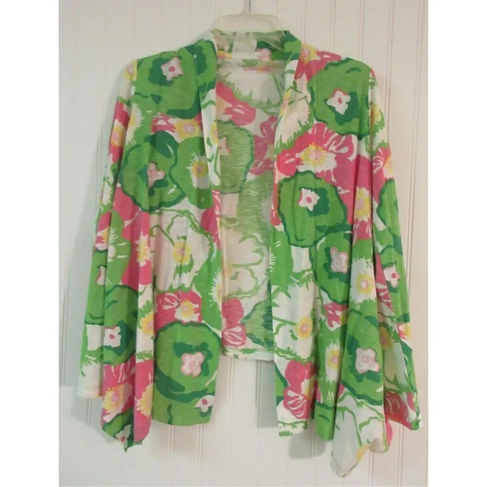 Lilly Pulitzer knit cardigan wrap floral Small